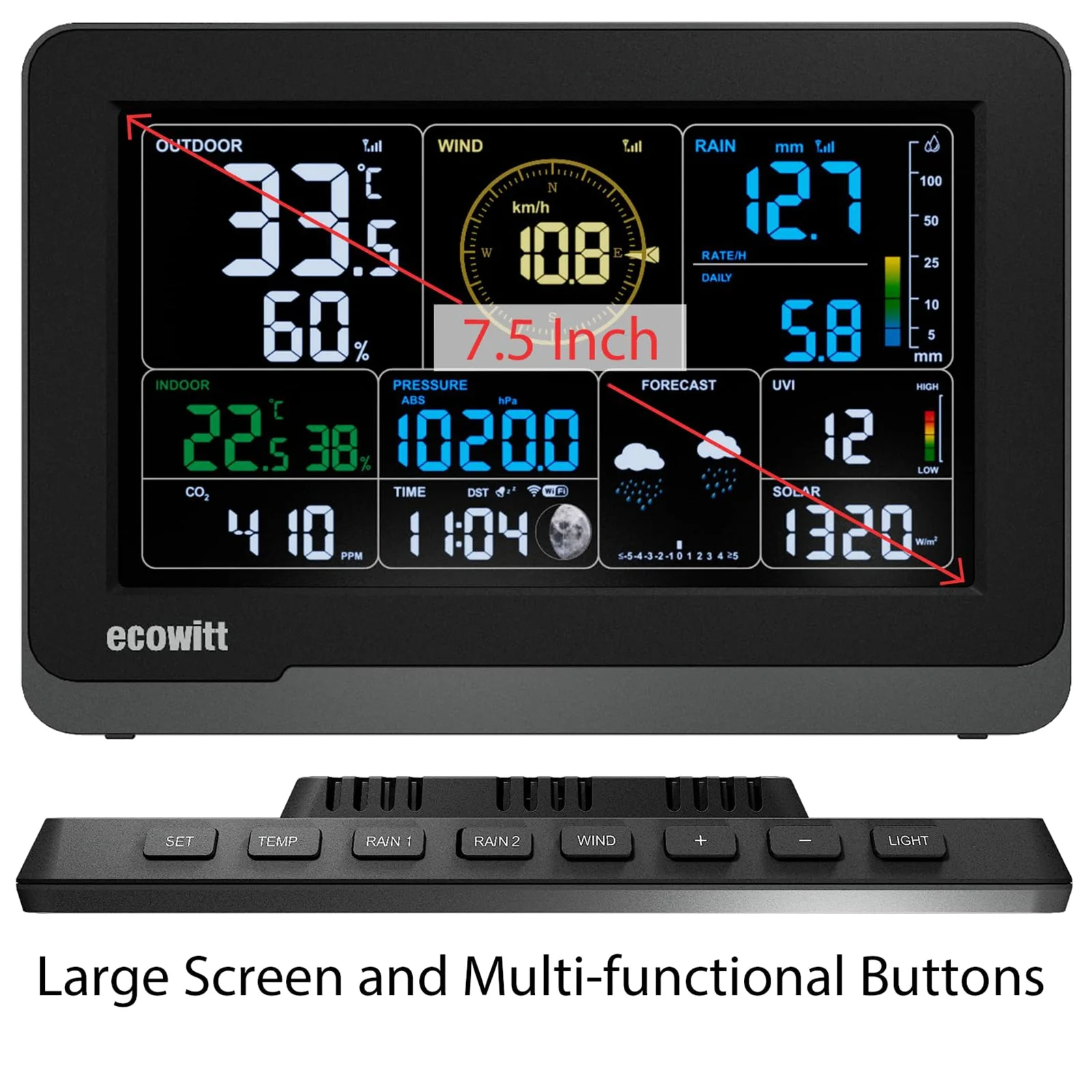 PanTech Gen3 PT-WS3900 IoT Solar Powered WiFi Wireless Weather Station 7.5" Display - Image 8