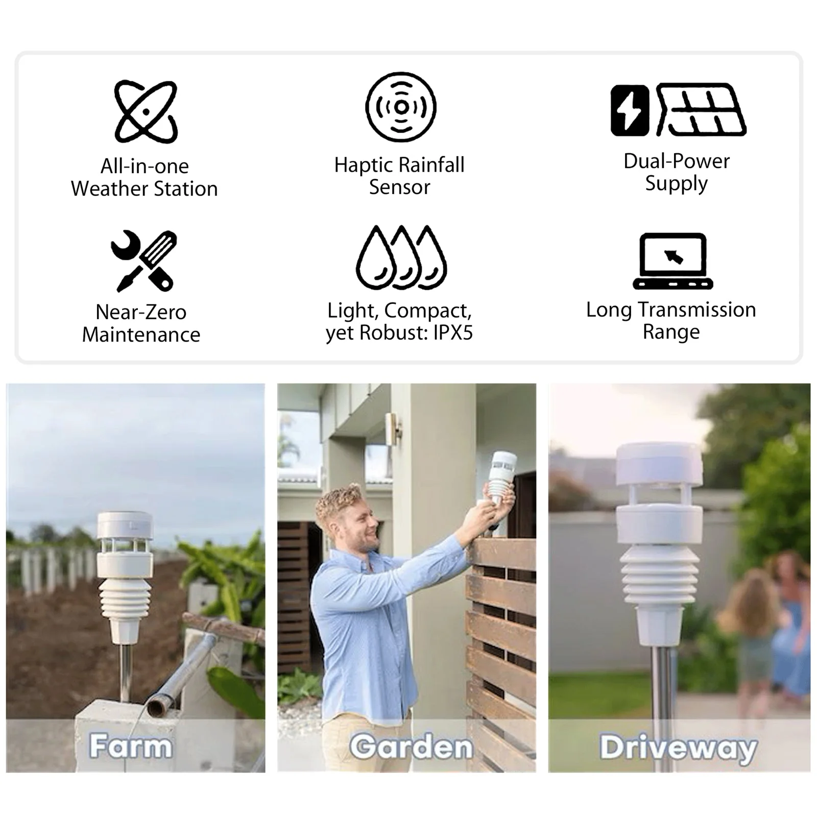 PanTech Gen7 IoT PT-HP2564 Solar Powered WiFi Wireless Weather Station 7" TFT Display - Image 9