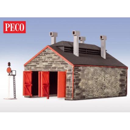 Peco OO/HO Stone Two Road Engine Shed Laser Cut Kit - Image 2