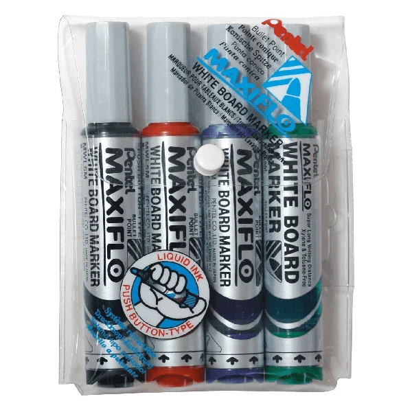 Pentel Maxiflo Whiteboard Marker Bullet Point 2.1mm (Assorted) [Set 4] - Image 2