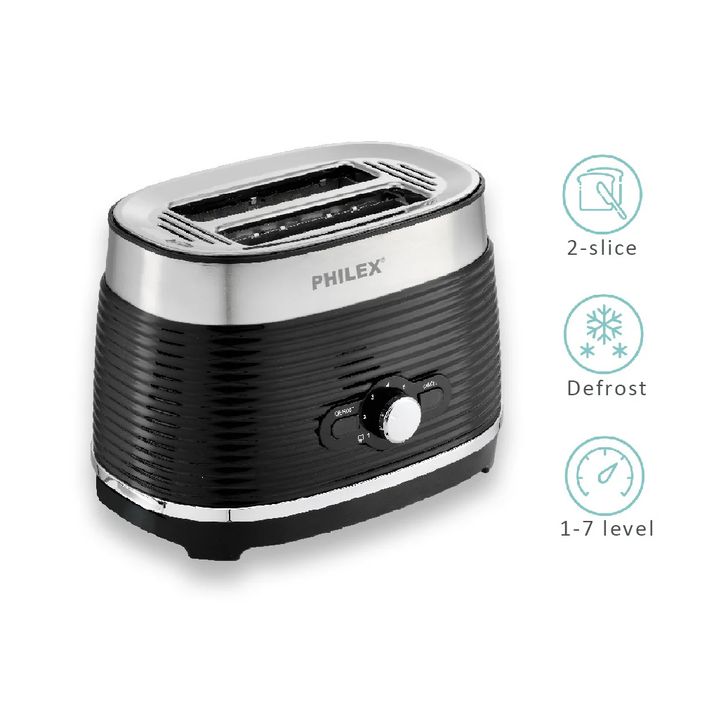 Philex 2-Slice Retro Electric Bread Toaster 815W (Black) - Image 3