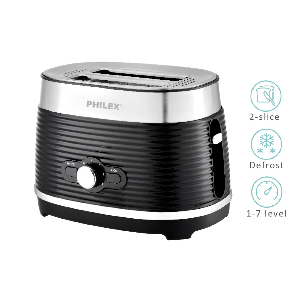 Philex 2-Slice Retro Electric Bread Toaster 815W (Black) - Image 4