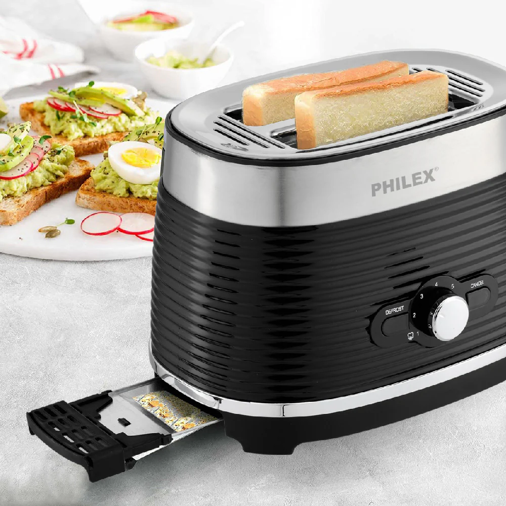 Philex 2-Slice Retro Electric Bread Toaster 815W (Black) - Image 6