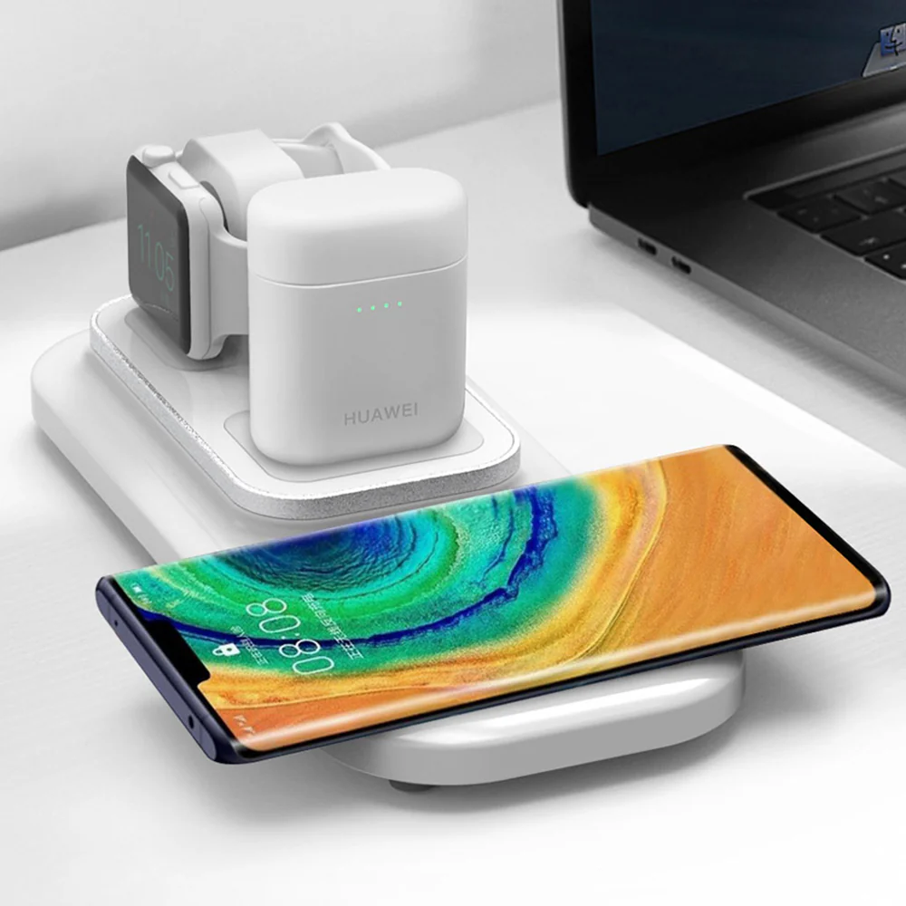 Philex 3In1 Phone/Watch/TWS Qi Wireless Charger Station (White) - Image 4