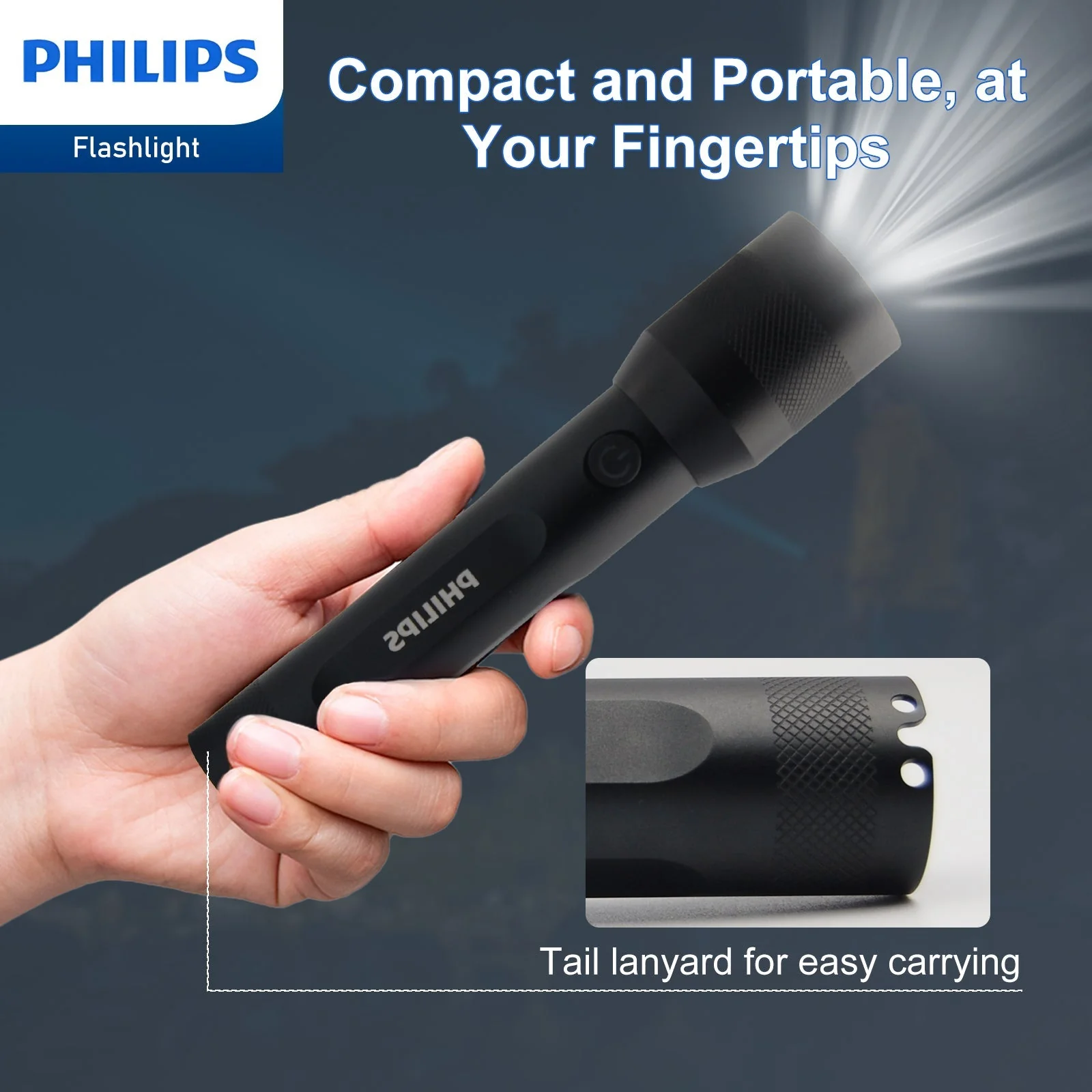 Philips Rechargeable LED 1000 Lumens Flashlight with Adjustable Focus (Black) - Image 8