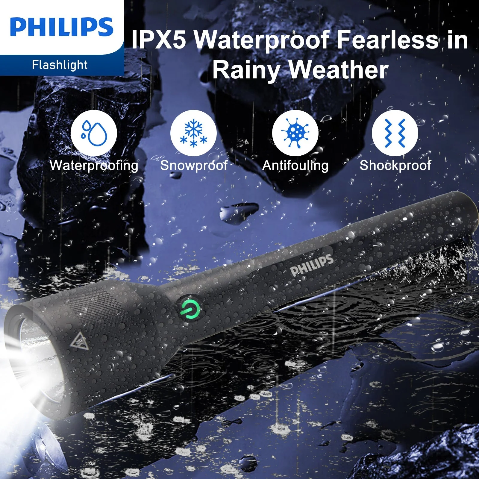 Philips SFL3602R Rechargeable LED Flashlight 1000 Lumens (Black) - Image 7