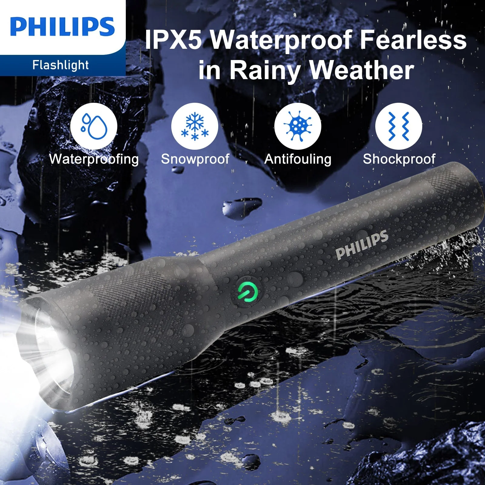 Philips SFL5805R Rechargeable LED Flashlight 1200 Lumens (Black) - Image 7