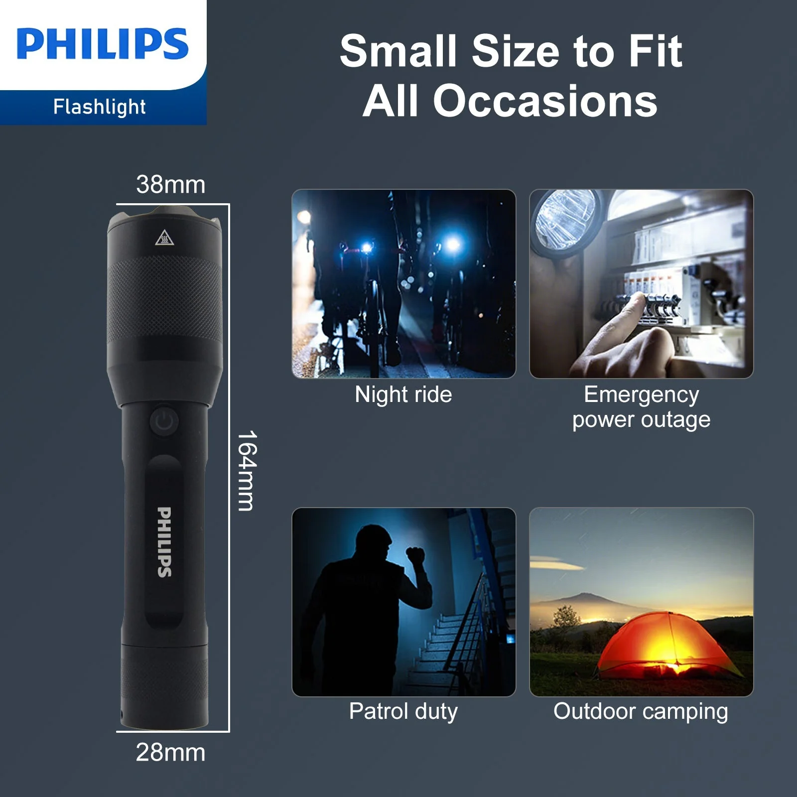 Philips SFL5805R Rechargeable LED Flashlight 1200 Lumens (Black) - Image 9