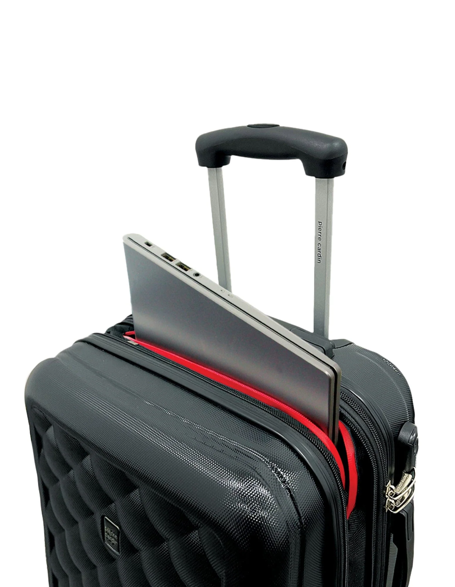 Pierre Cardin Cabin Hard-Shell Suitcase & Mini Beauty Travel Case w/ Tag Black - Image 2