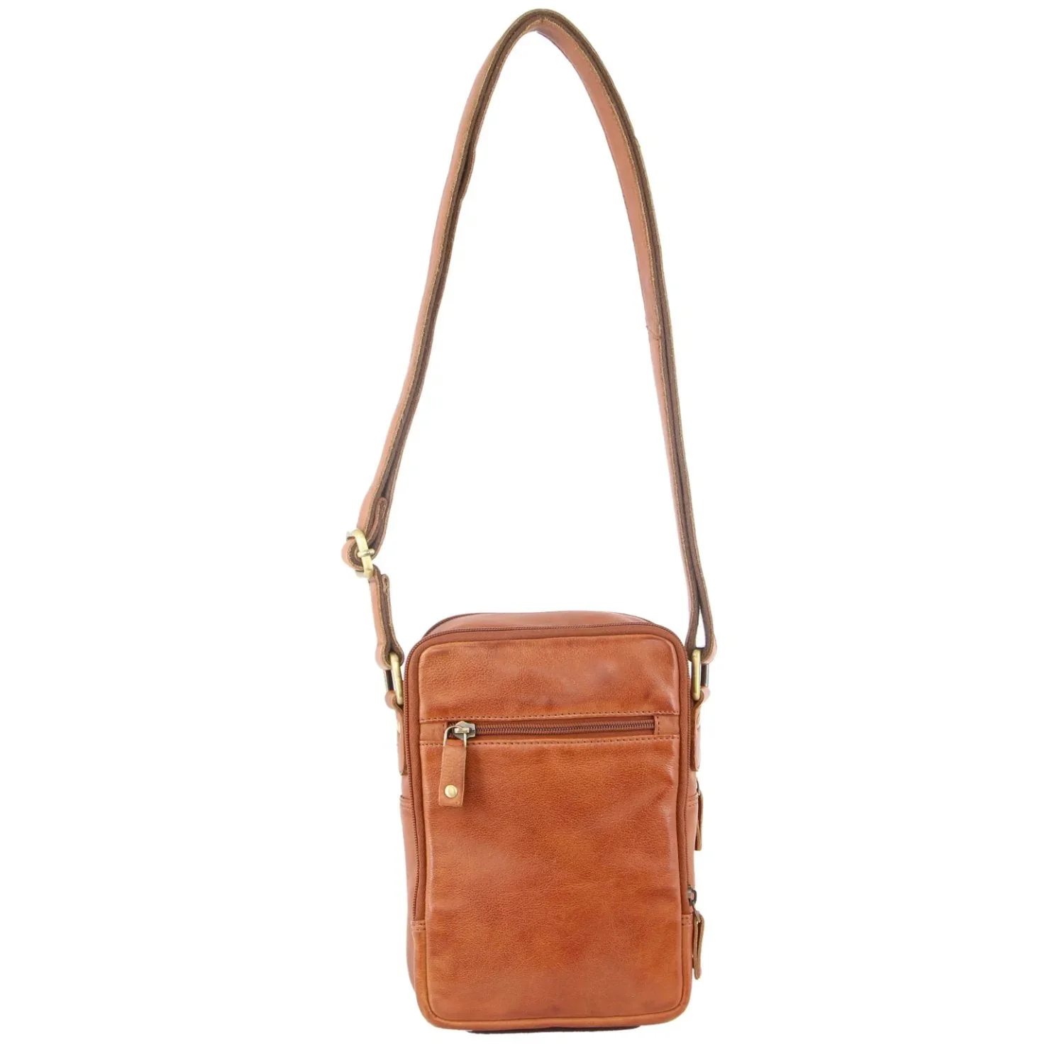 Pierre Cardin Cross Body Bag Unisex Sling Shoulder Messenger Travel - Cognac - Image 5