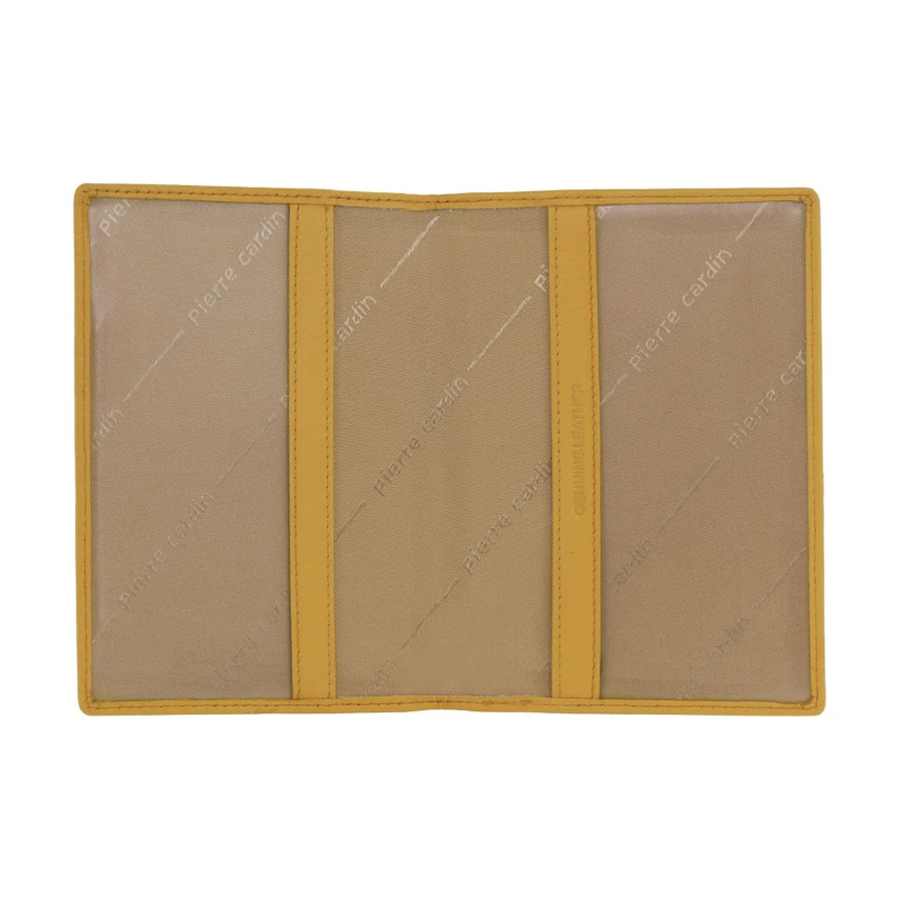 Pierre Cardin Leather Passport Holder/Cover Protected RFID Wallet Yellow - Image 2