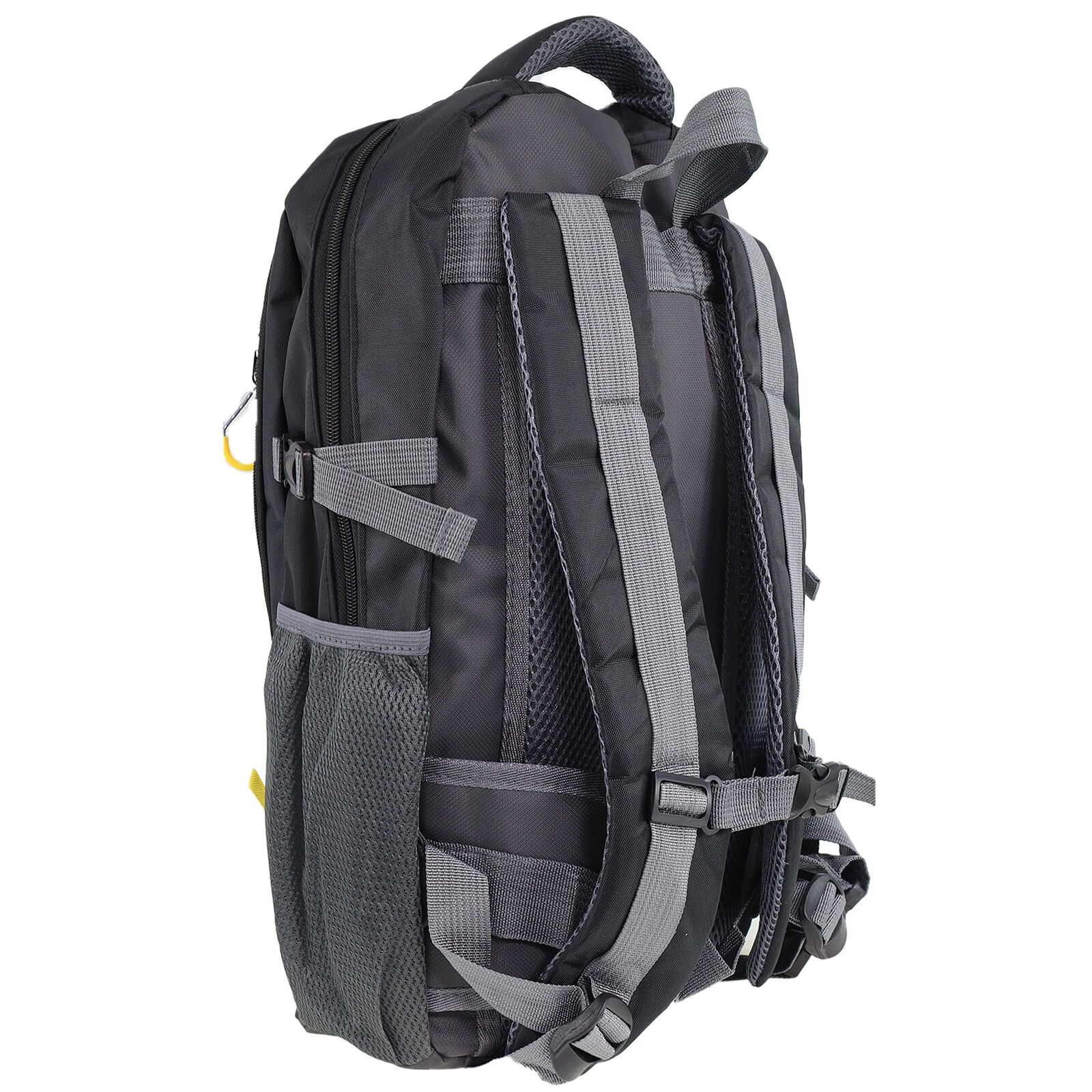 Pierre Cardin Mens 30L Nylon Adventure Travel Hiking Backpack Bag in Black - Image 5