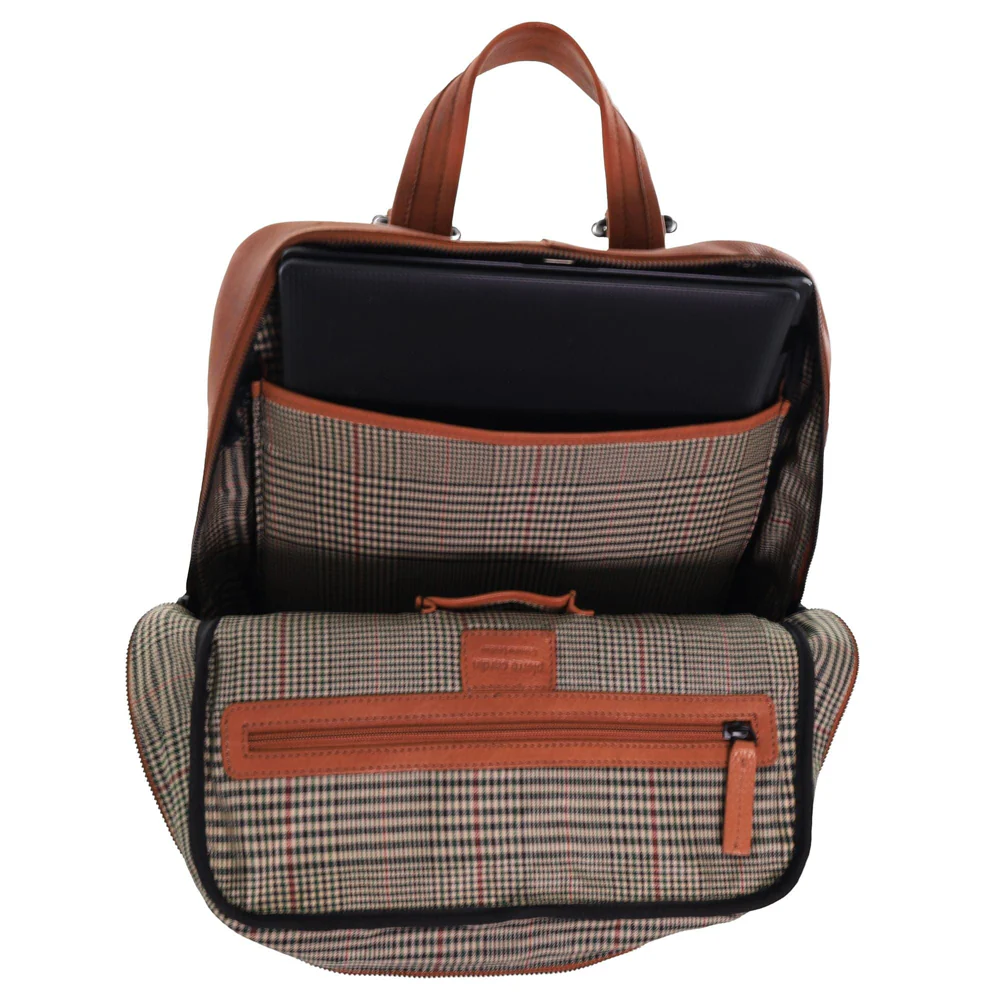 Pierre Cardin Men's Italian Leather Sleek Laptop Backpack Bag 33x40cm Cognac - Image 3