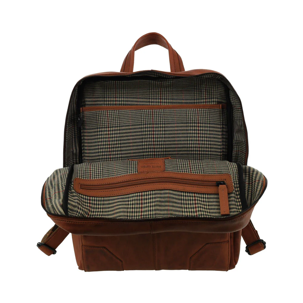Pierre Cardin Men's Italian Leather Sleek Laptop Backpack Bag 33x40cm Cognac - Image 4