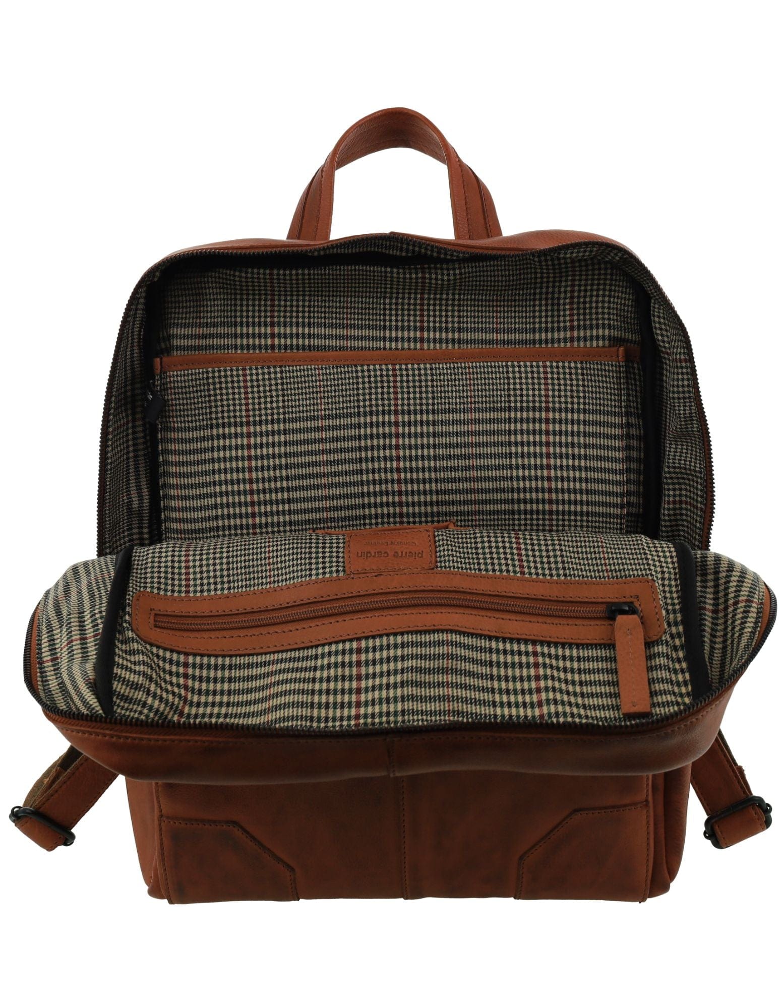 Pierre Cardin Men's Italian Leather Sleek Laptop Backpack Bag 33x40cm Cognac - Image 8