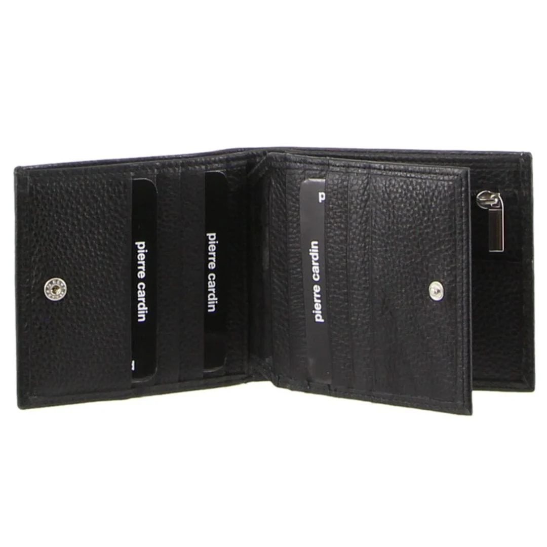 Pierre Cardin Men's Italian Leather Tri-Fold Protected RFID Wallet 11cm Black - Image 4