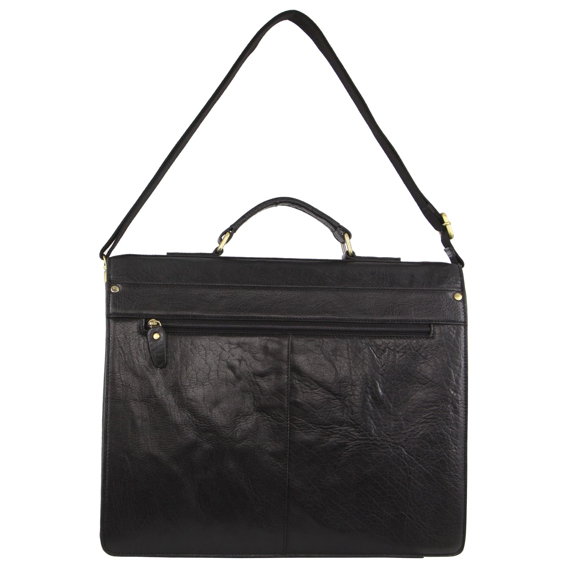 Pierre Cardin Men's Leather Business/Computer Shoulder Bag 39x31cm Black - Image 7