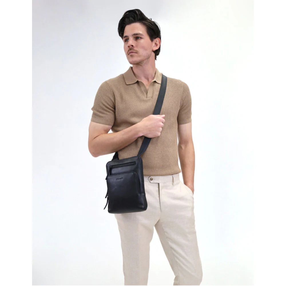 Pierre Cardin Men's Leather Casual Shoulder Crossbody Bag 18x24cm Black - Image 6