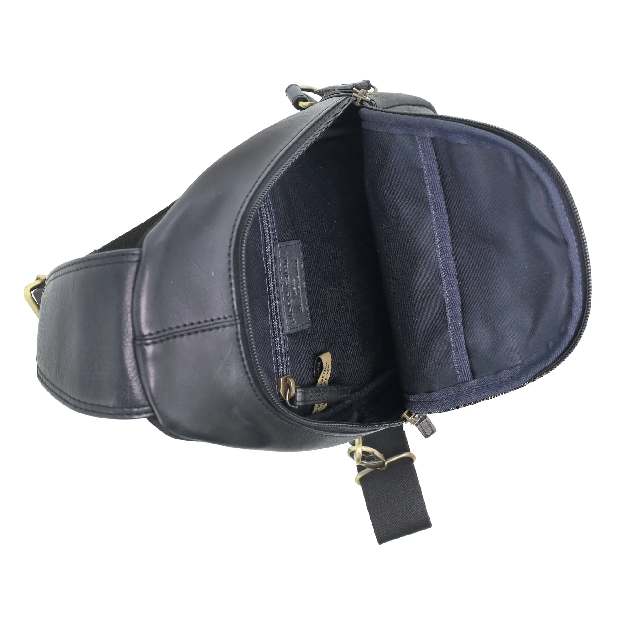 Pierre Cardin Men's Leather Crossbody Sling Bag w/ Adjustable Strap 20cm Black - Image 5