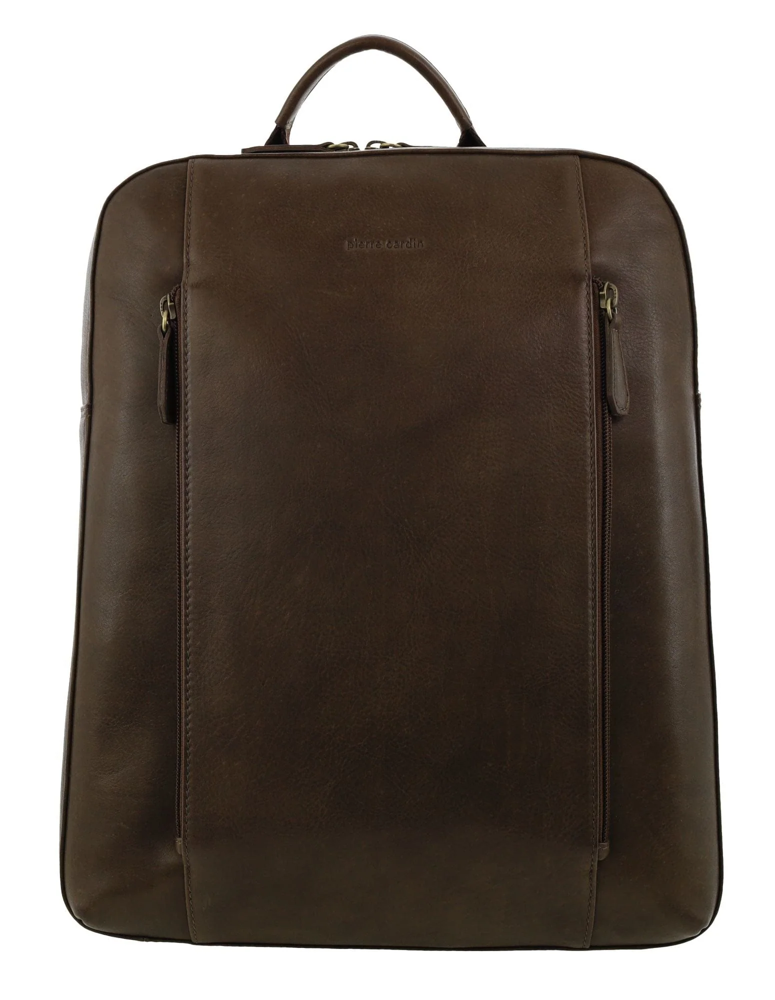 Pierre Cardin Men's Leather Functional Business/Laptop Backpack Bag 40cm Oak - Image 8