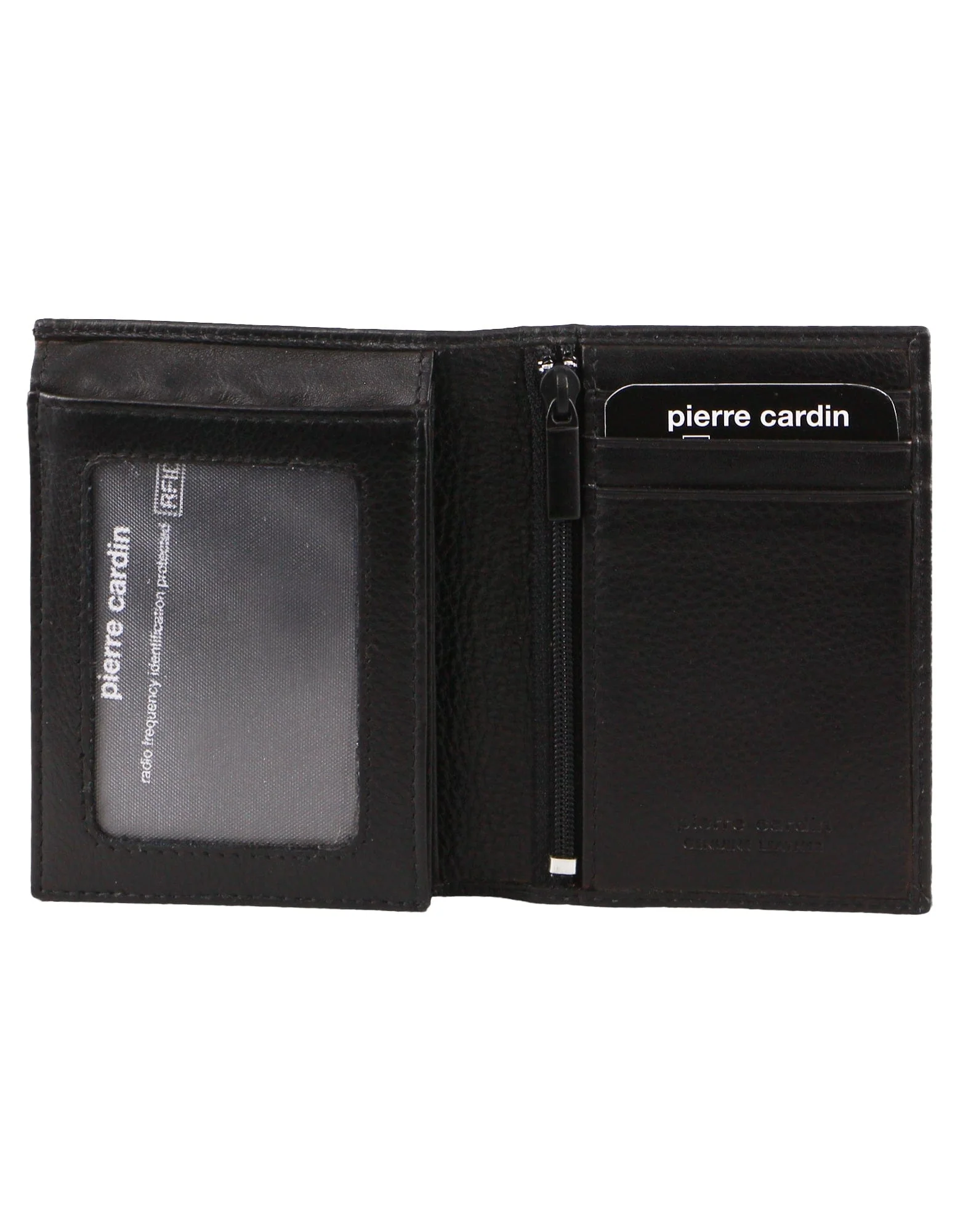 Pierre Cardin Men's Rustic Leather Bi-Fold Flap Protected RFID Wallet Black - Image 4