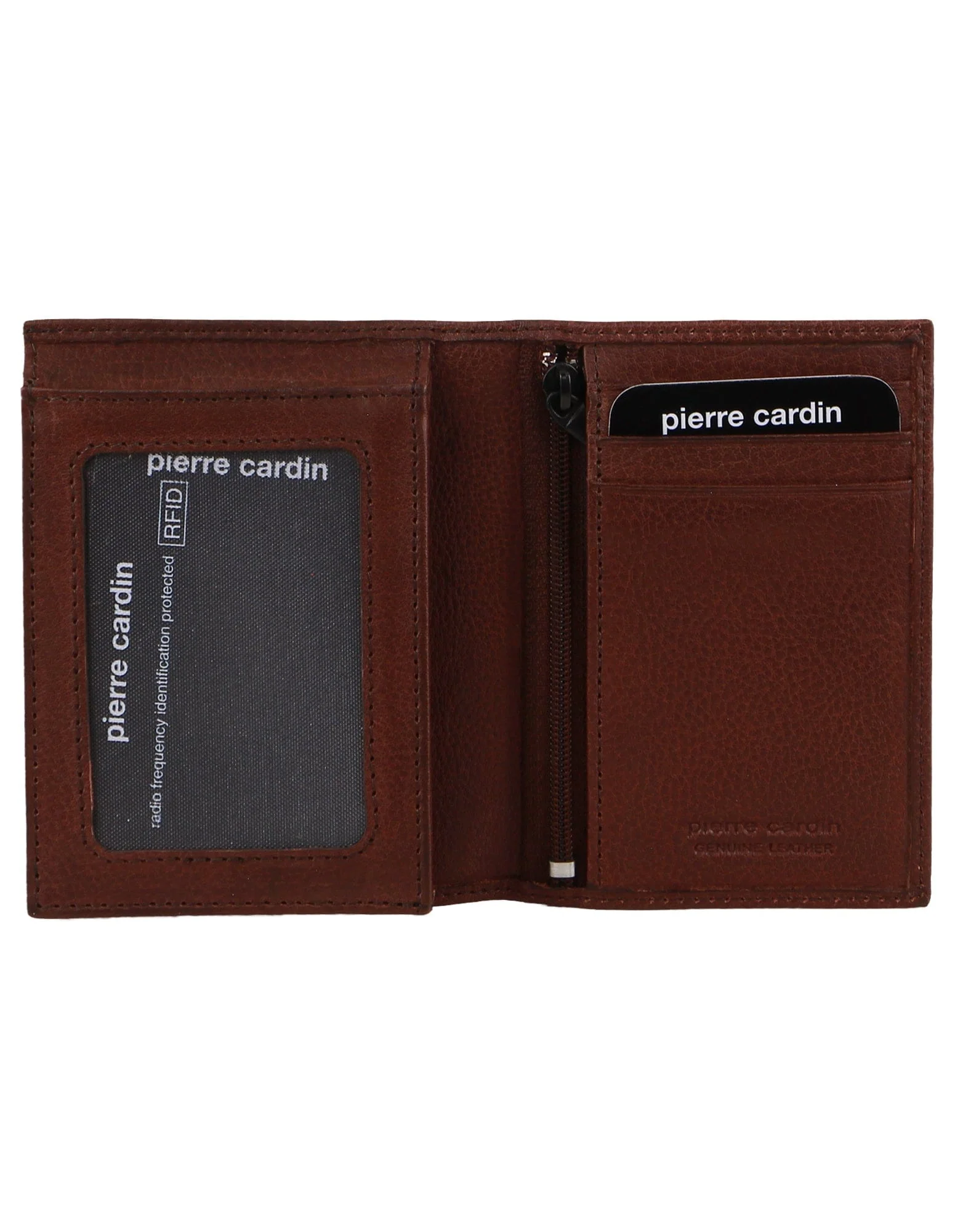 Pierre Cardin Men's Rustic Leather Bi-Fold Flap Protected RFID Wallet Brown - Image 4
