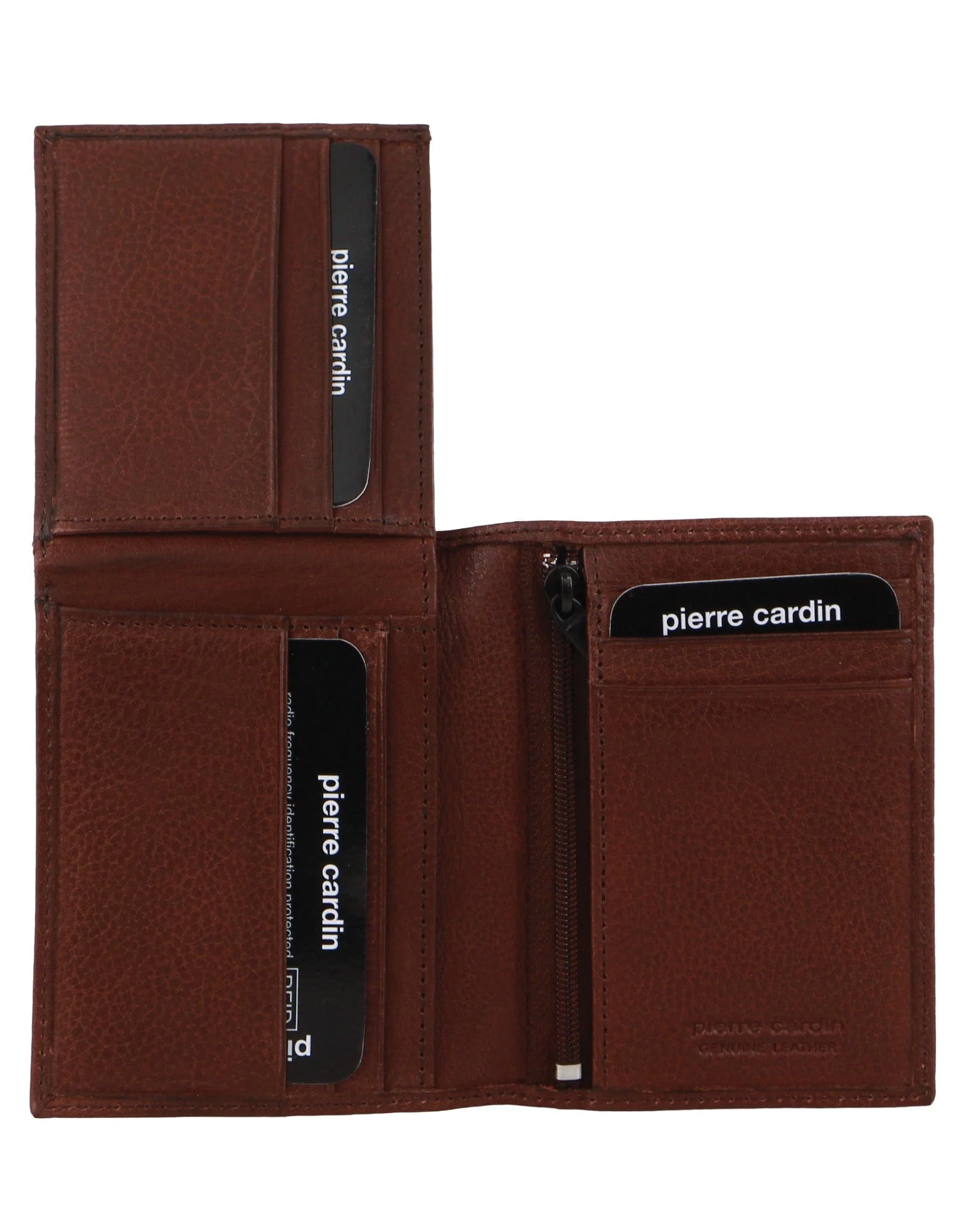 Pierre Cardin Men's Rustic Leather Bi-Fold Flap Protected RFID Wallet Brown - Image 5
