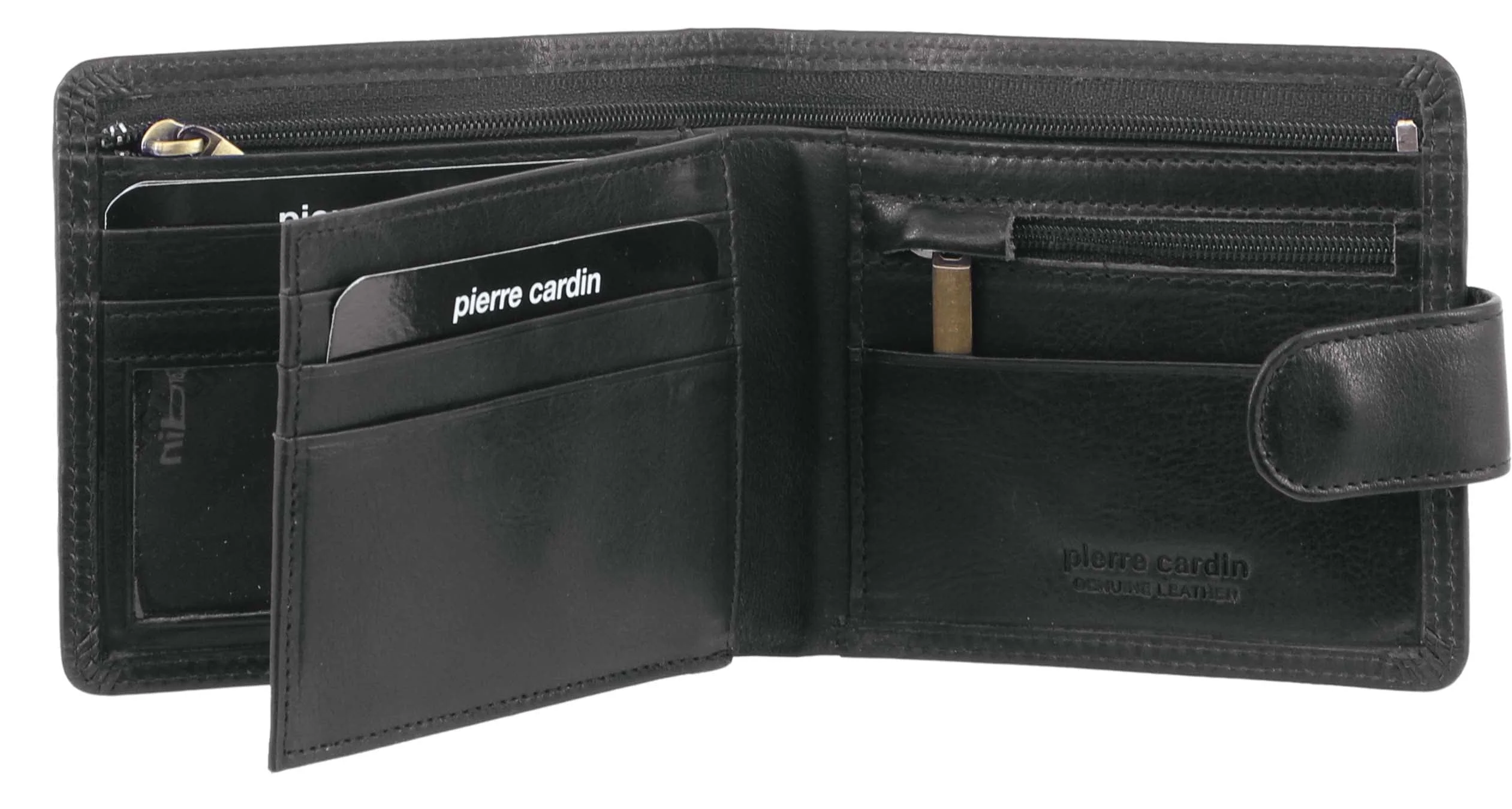 Pierre Cardin Men's Rustic Leather Bi-Fold RFID Protected Wallet Black - Image 3