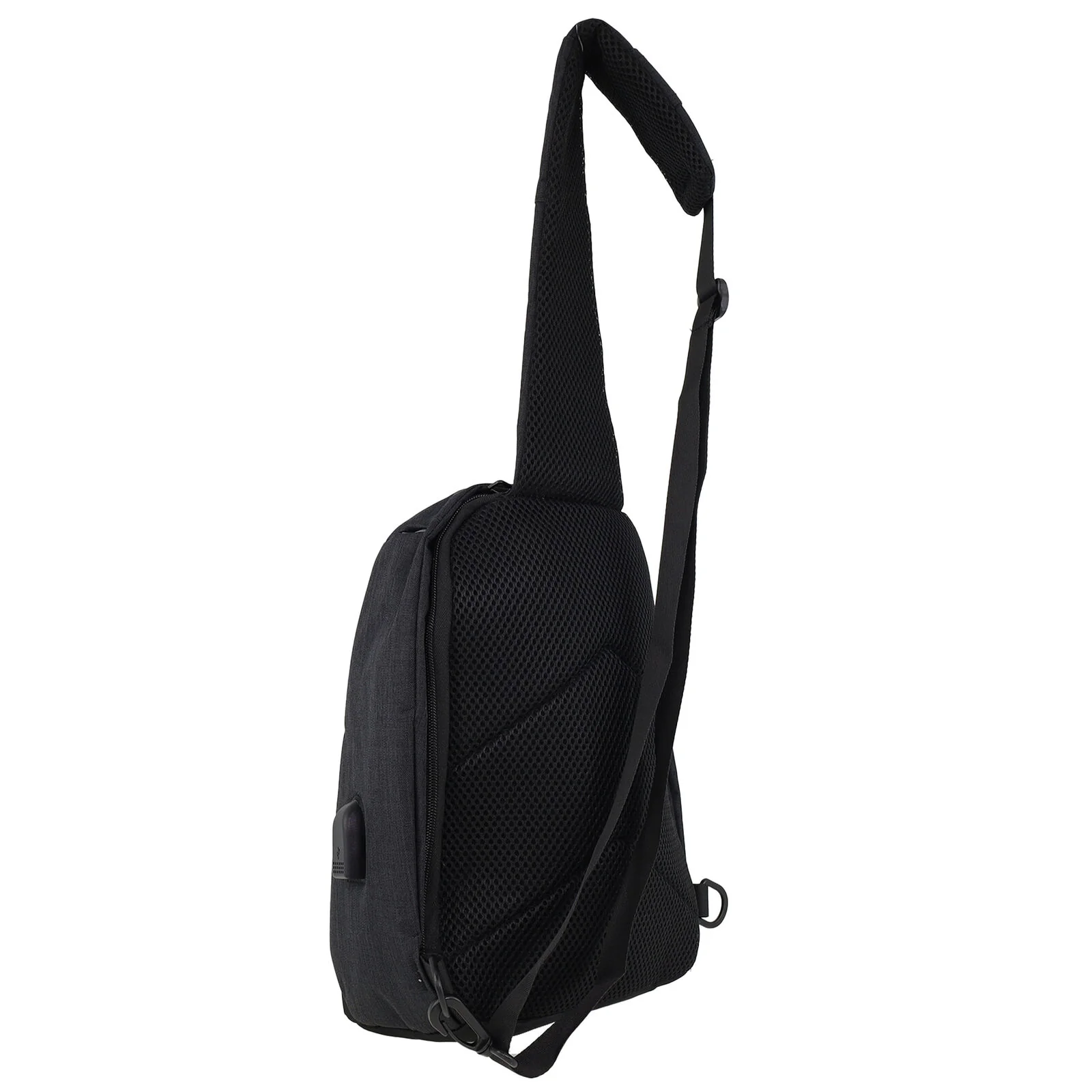Pierre Cardin Mens Travel Nylon Sling Crossbody Bag- Black - Image 3