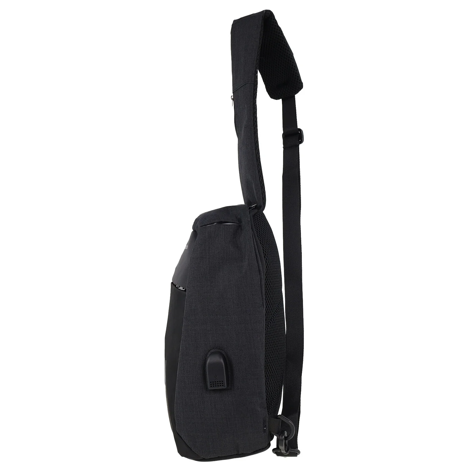 Pierre Cardin Mens Travel Nylon Sling Crossbody Bag- Black - Image 5