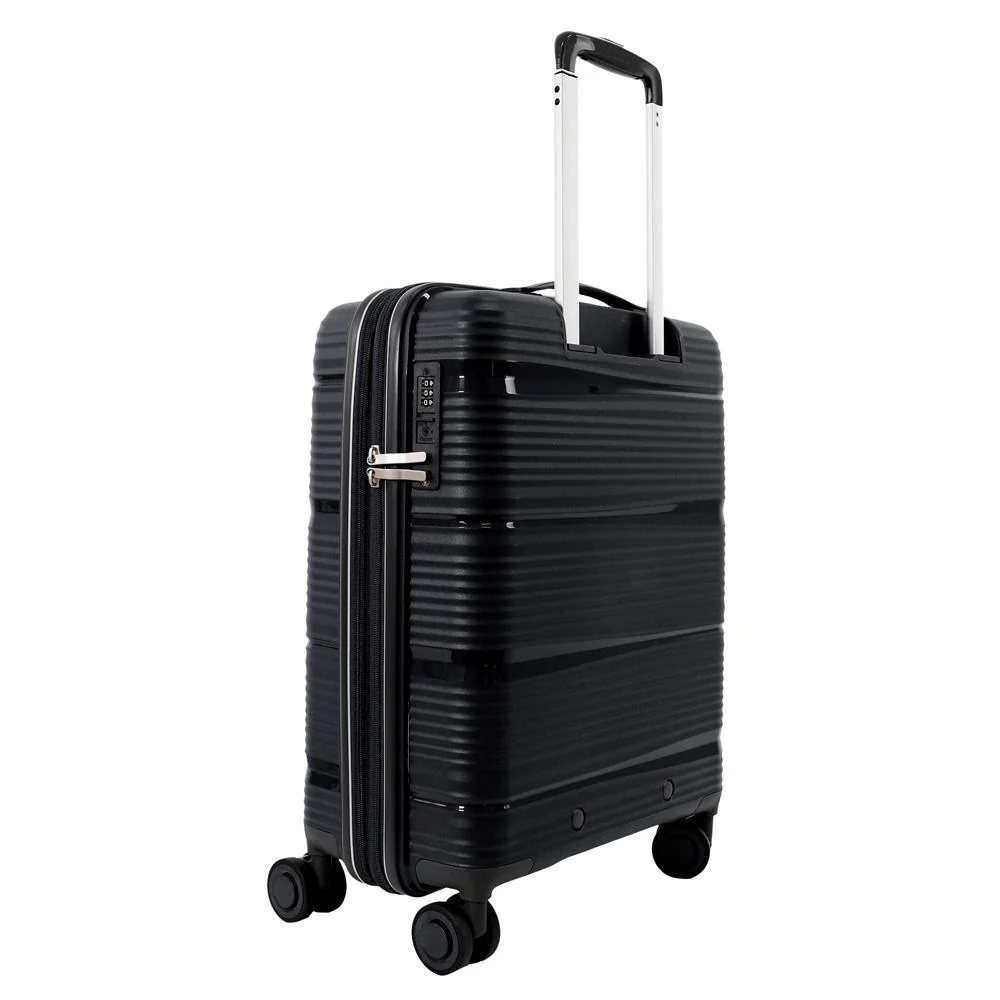 Pierre Cardin Normandy Cabin 55L Hard Shell Case Suitcase Travel Luggage Black - Image 3