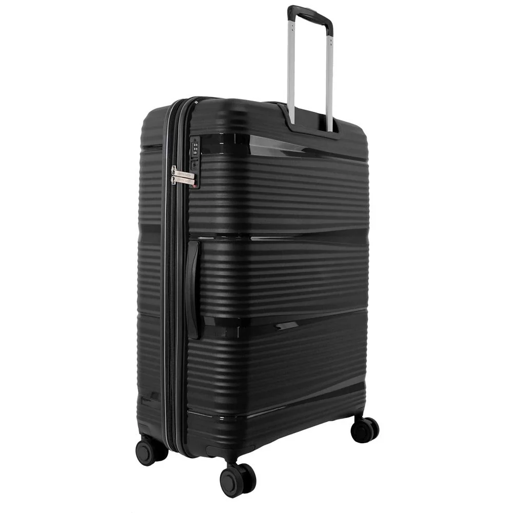Pierre Cardin Normandy Medium 117L Hard Shell Case Suitcase Travel Luggage Black - Image 3