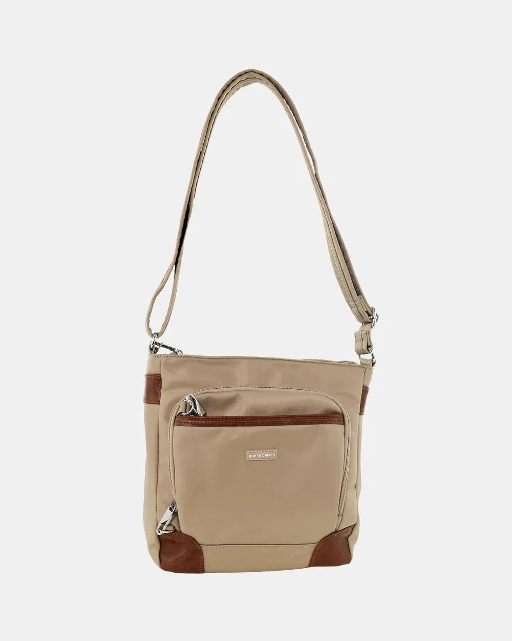 Pierre Cardin Nylon Cross Body Bag Slash Proof Shoulder Anti-Theft in Camel - Image 4