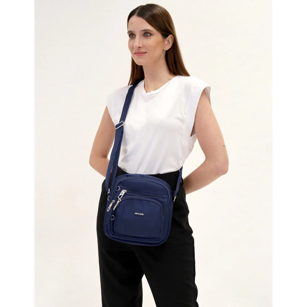 Pierre Cardin Nylon RFID Crossbody Bag - Navy - Image 5