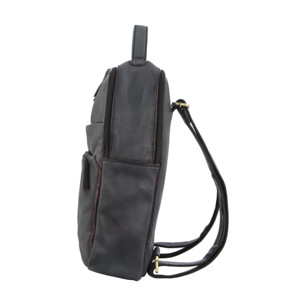 Pierre Cardin Rustic Leather Business Backpack/Computer Bag 30x36cm Black - Image 2