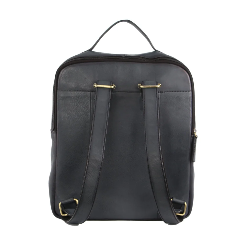 Pierre Cardin Rustic Leather Business Backpack/Computer Bag 30x36cm Black - Image 3