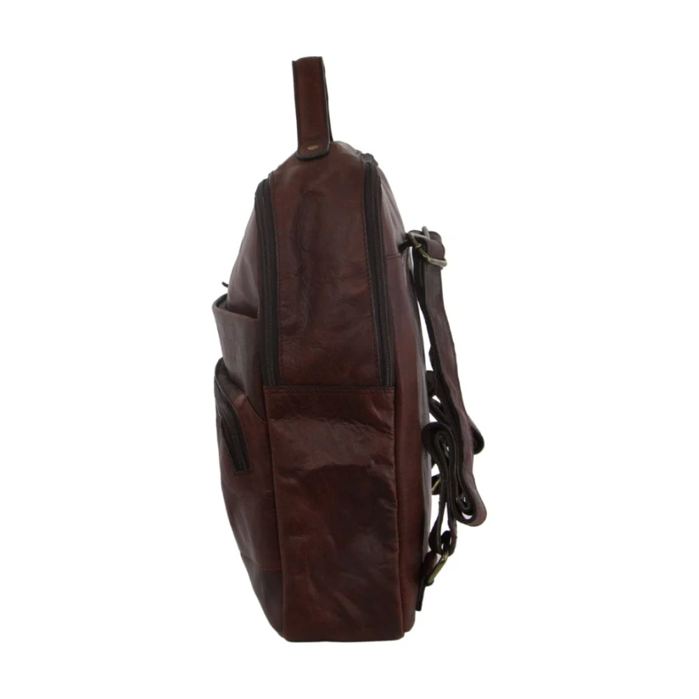 Pierre Cardin Rustic Leather Business Backpack/Computer Bag 30x36cm Chestnut - Image 2
