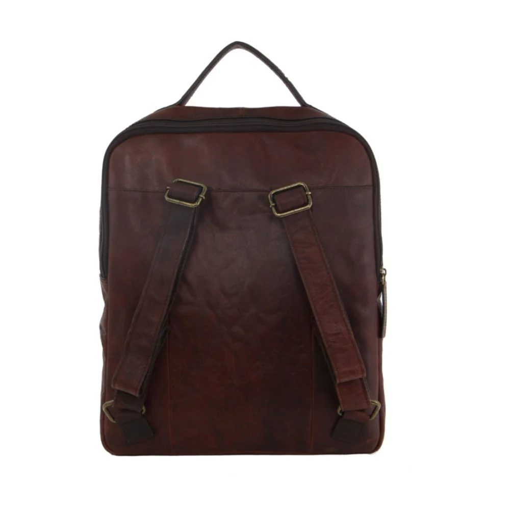 Pierre Cardin Rustic Leather Business Backpack/Computer Bag 30x36cm Chestnut - Image 3