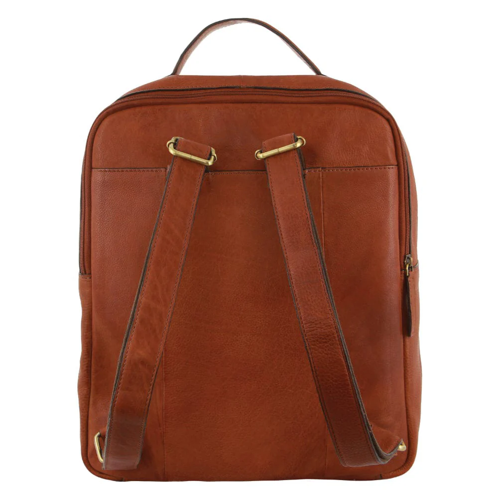 Pierre Cardin Rustic Leather Business Backpack/Computer Bag 30x36cm Cognac - Image 2