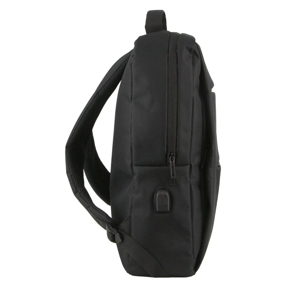 Pierre Cardin Travel Backpack with USB Port - Black - Image 2