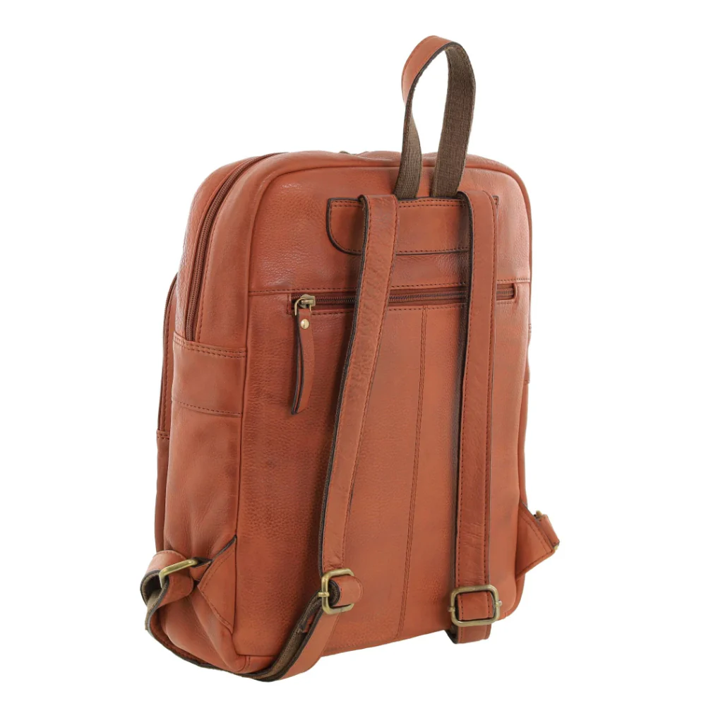 Pierre Cardin Vintage Leather Business/Laptop Backpack Bag 29x35cm Cognac - Image 2