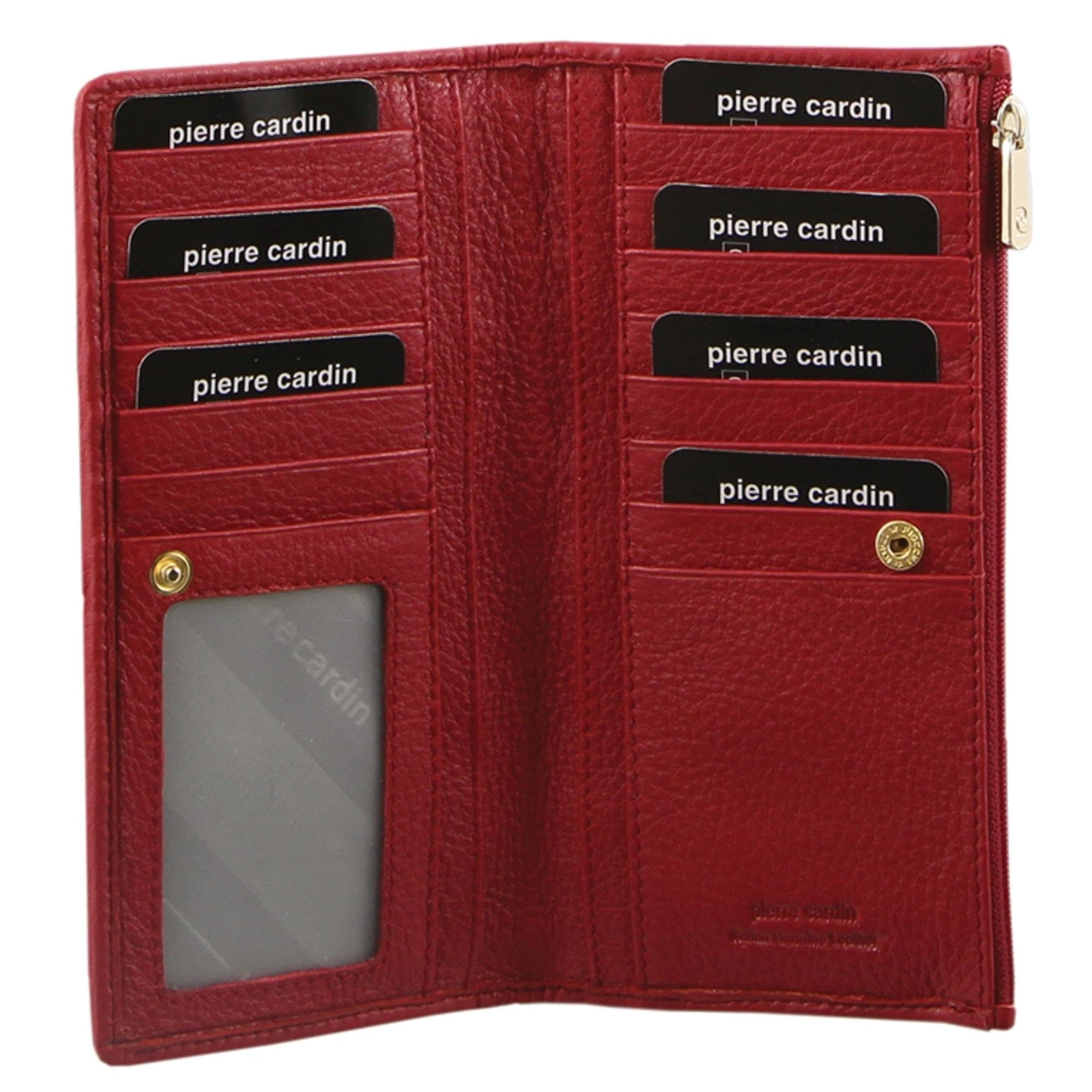 Pierre Cardin Women's Genuine Leather Bi-Fold Protected RFID Wallet Red - Image 2