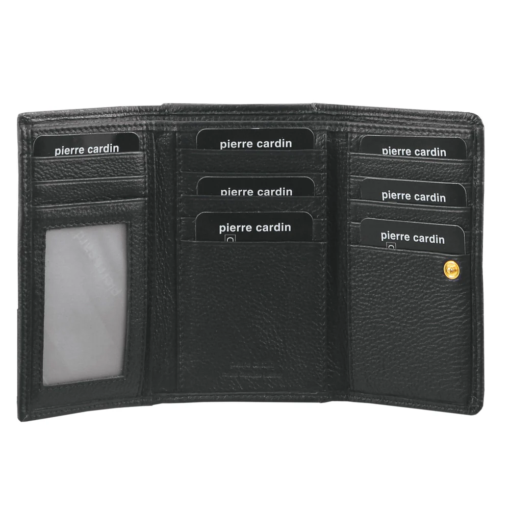 Pierre Cardin Women's Leather Tri-Fold Protected RFID Wallet 14cm Black - Image 2