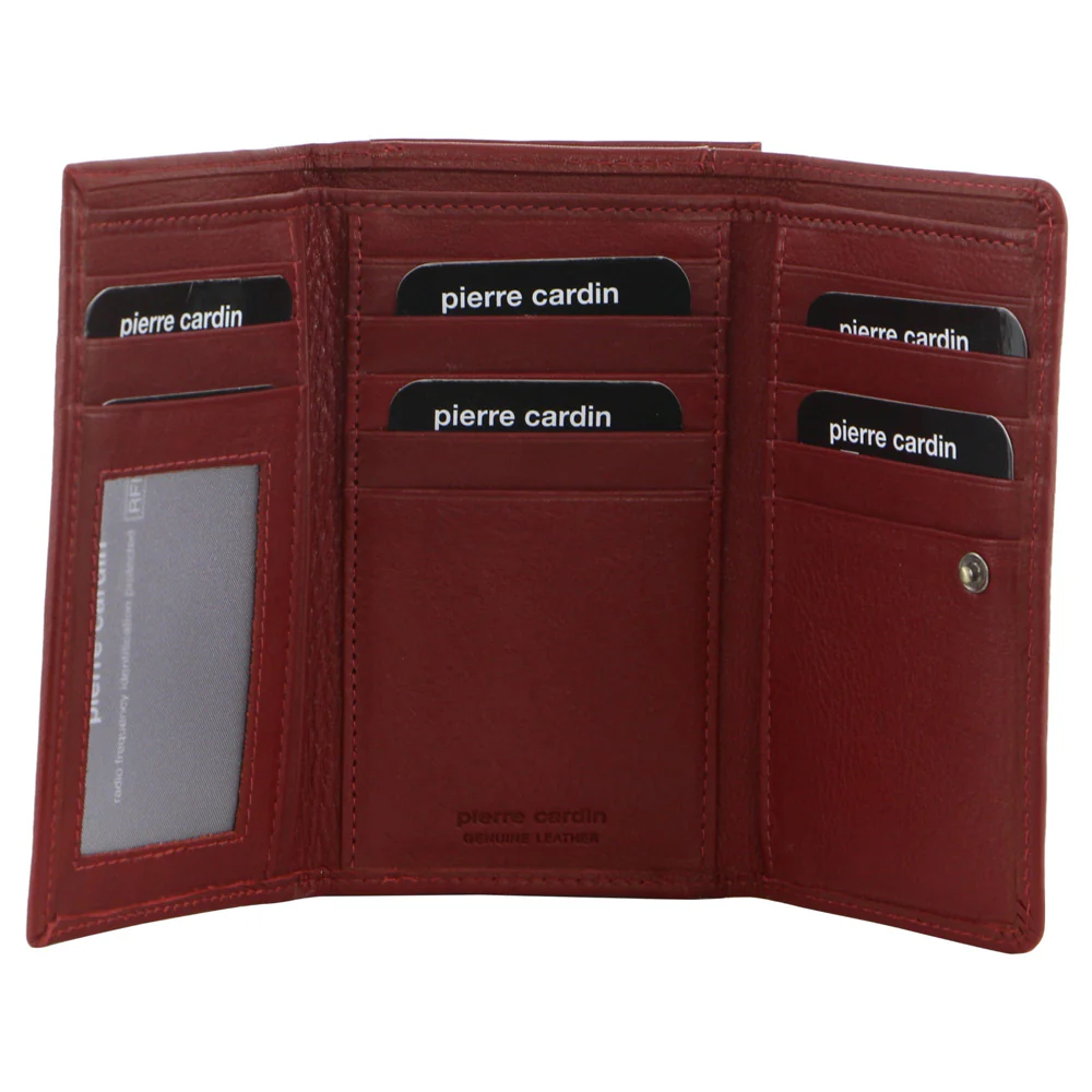 Pierre Cardin Women's Leather Tri-Fold Protected RFID Wallet 14cm Red - Image 2