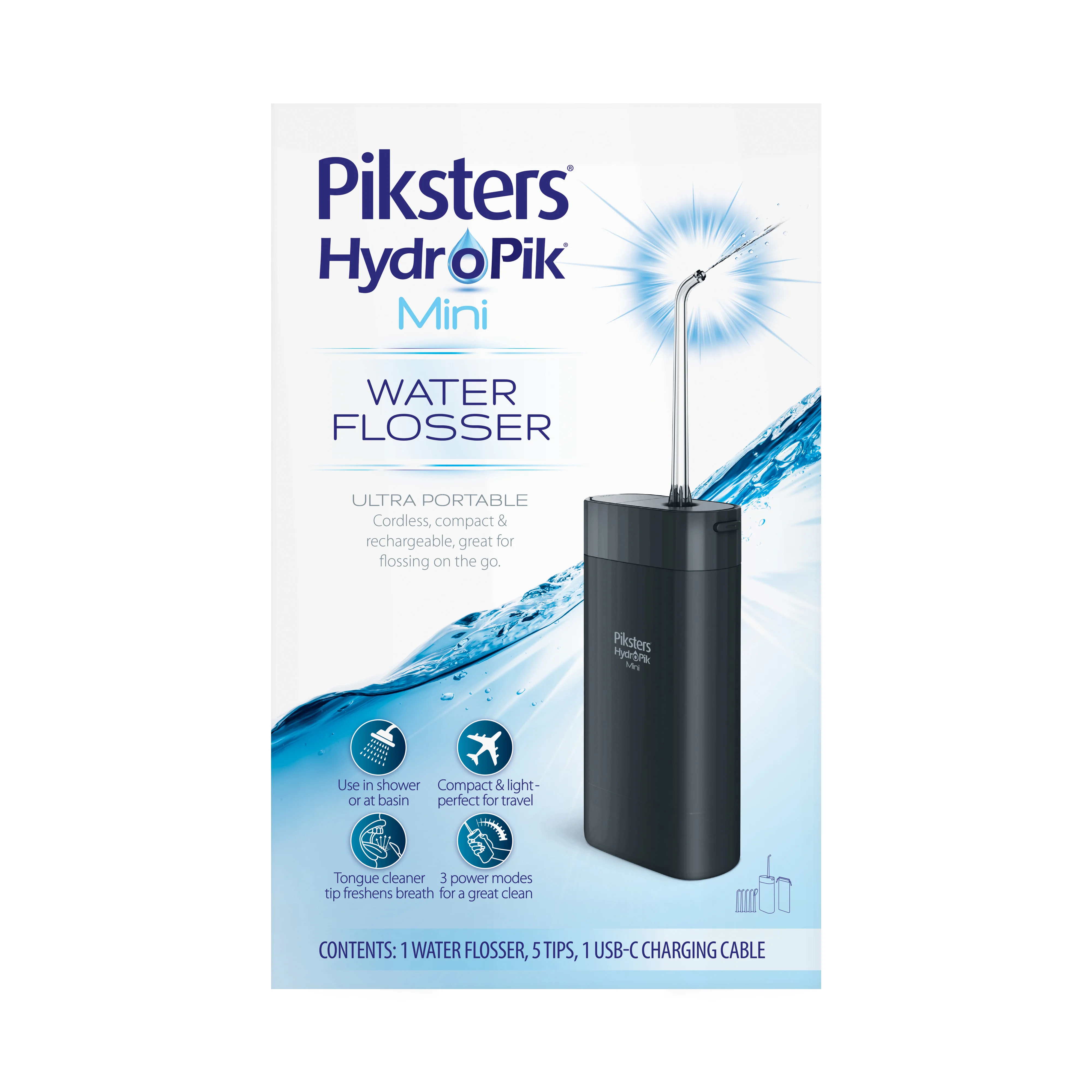 Piksters HydroPik Mini Water Flosser Black - Image 2