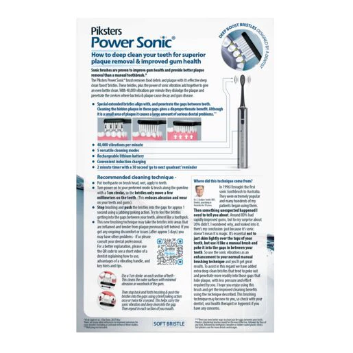 Piksters Power Sonic Toothbrush Grey - Image 3