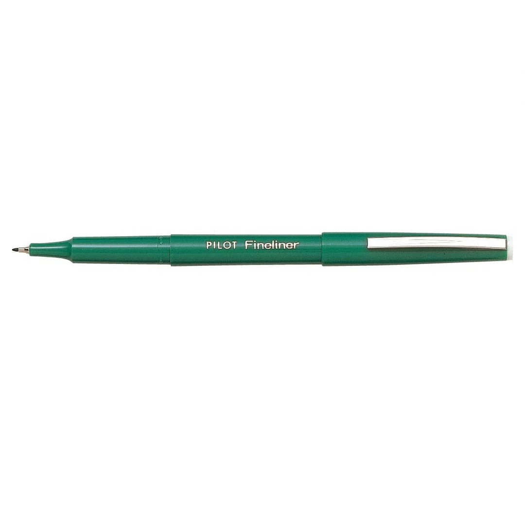 Pilot Original Fineliner Pen Marker 0.4mm Green Box 12 - Image 2