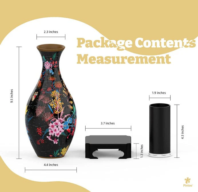 Pintoo 3D Vase Elegant Floral Print Puzzle - Image 2
