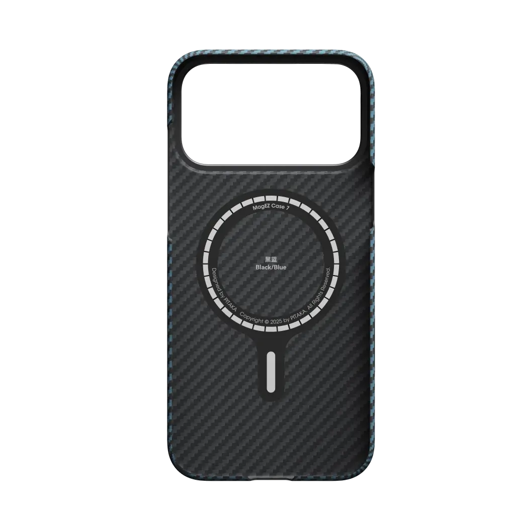 PITAKA Aramid Fibre Ultra-Slim Case for iPhone 17 Pro Black/Blue - Image 2