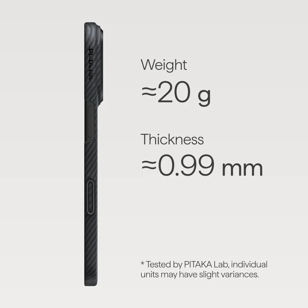 PITAKA Aramid Fibre Ultra-Slim Case for iPhone 17 Pro Max Black/Grey - Image 4